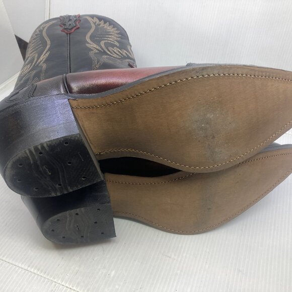 BOULET western cowboy black/red mens boots sz 8 1/2 5E NEW without tag - Picture 5 of 7